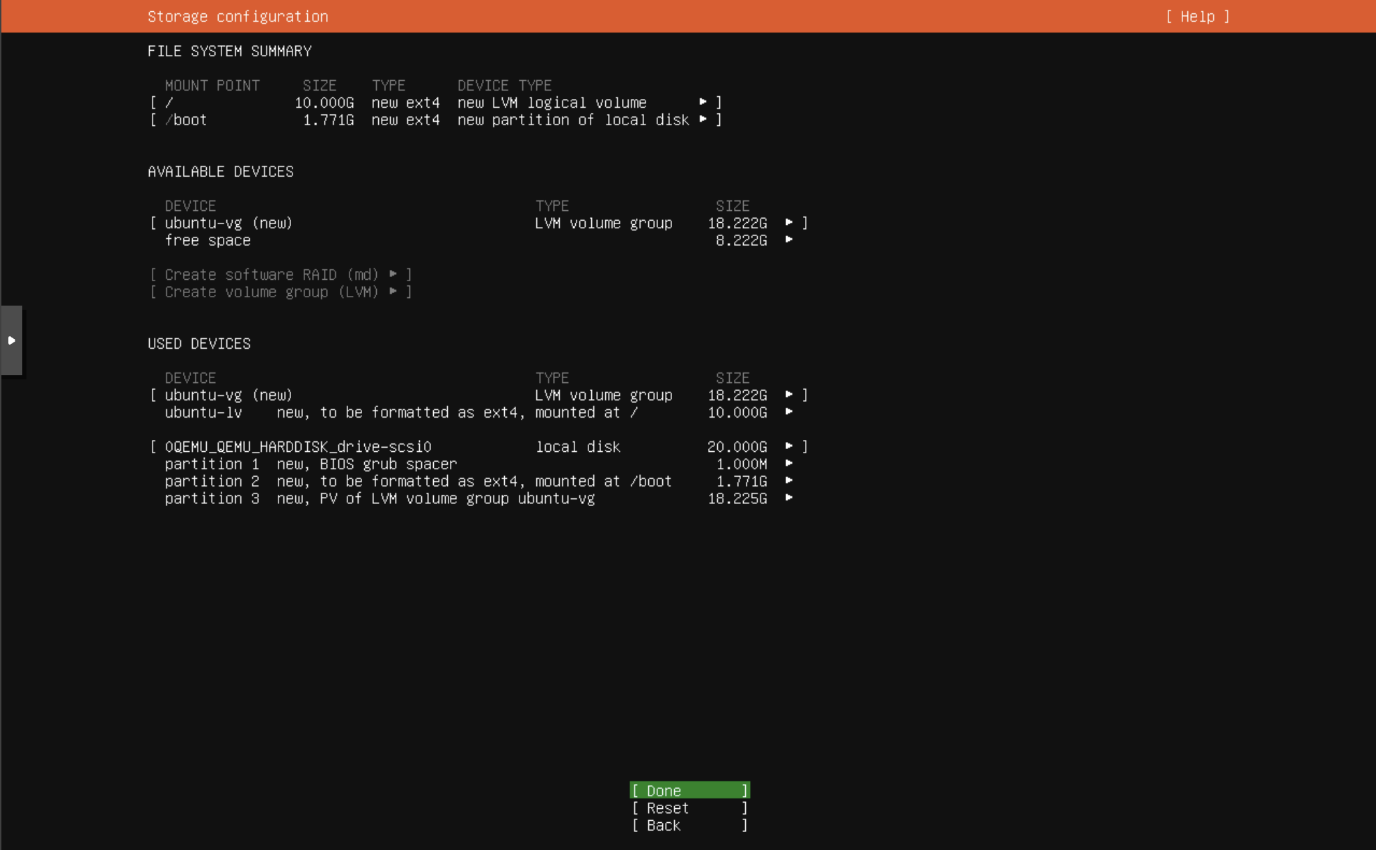 Storage Configuration